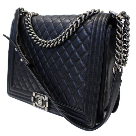 black leather chanel bag